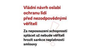 Vládní návrh oslabí ochranu lidí před nezodpovědnými věřiteli